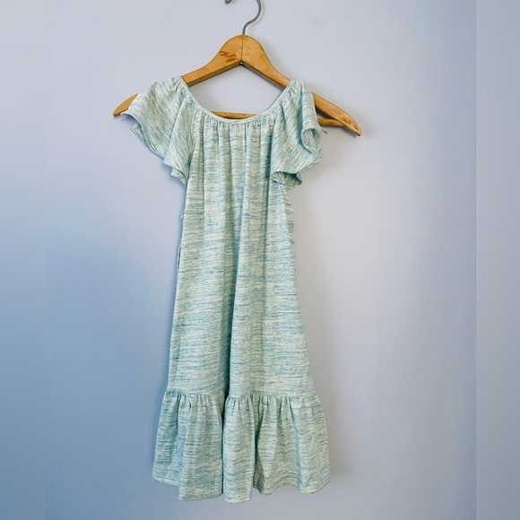NWT Vignette Girls Size 7, Aqua Heather Ruffle Dress, Twirly Dress, Sundress - Picture 2 of 8